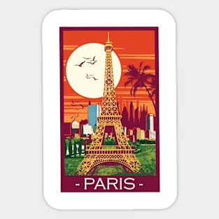 Paris France Vibrant Graphic Print Sticker